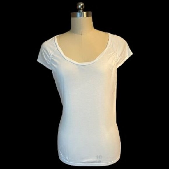 Loft White Cap Sleeve Tee Shirt - EUC - Picture 1 of 7